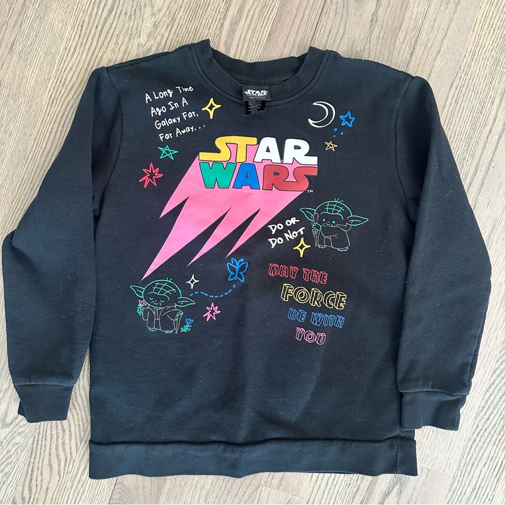 Disney Star Wars Yoda Black and‎ Pink Doodle Hoodie with Playful Graphics